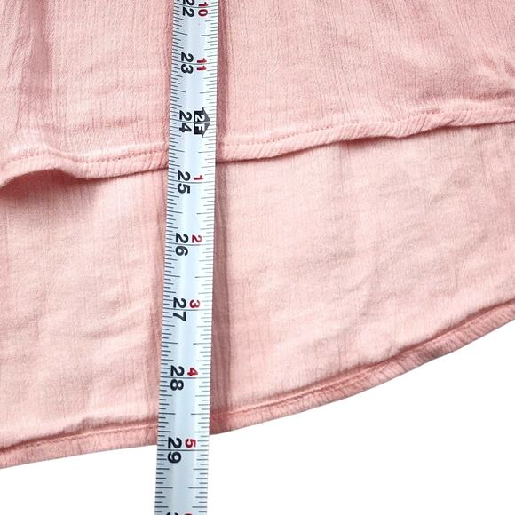 Ruff Hewn Blouse Shirt Floral Embroidered Sheer Pink Tassel Tie Womens XL - Picture 11 of 11